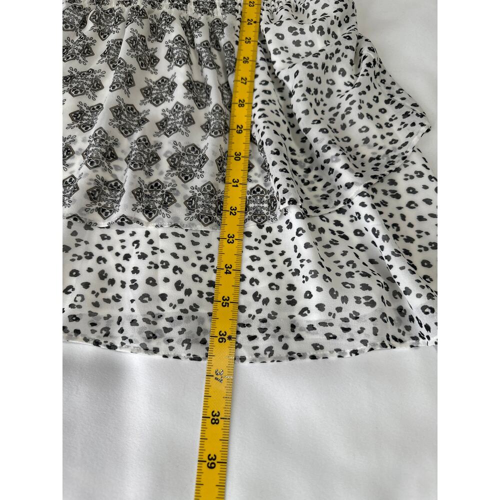 White House Black Market Womens Mixed Print Tiered Blouson Dress Size XS - Picture 9 of 9